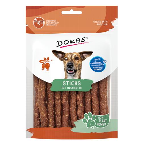 Sparpaket: 8x105g Dokas Sticks mit Hagebutte Hundesnacks