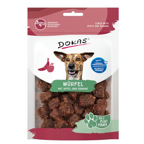 Sparpaket: 8x 105g Dokas Würfel mit Apfel und Banane Hundesnacks