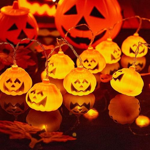 Halloween, Halloween-Lichter, Halloween-Lichter, 6 m, 40 LEDs, Kürbis-Girlanden, Halloween, Garten,