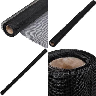 Vidaxl - Fiberglas Mesh-Rolle Insektenschutzgitter Tür/Fenster 100 x 500 cm schwarz Image