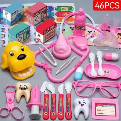 TEMU Pretend Toy Set, Including Stethoscope, Syringe, And Dental Tools, Birthday Gift (random Colors For Accessories)