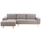 Ecksofa Taupe Samt L-Förmig 3-Sitzer Sofa Rechtsseitig mit Polsterung Gepolstert Holzbeine Stoffsofa Modern Wohnzimmer Wohnecke Sitzecke Möbel