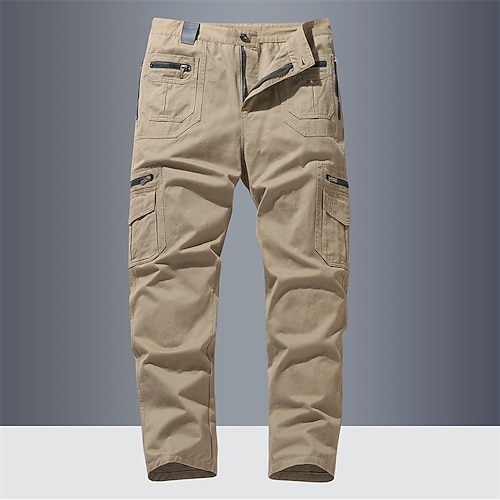 Herren Cargohose Cargohosen Hose Hosen Knopf Multi Pocket Glatt tragbar Outdoor Täglich Campen und Wandern Modisch Klassisch Schwarz Gelb Image