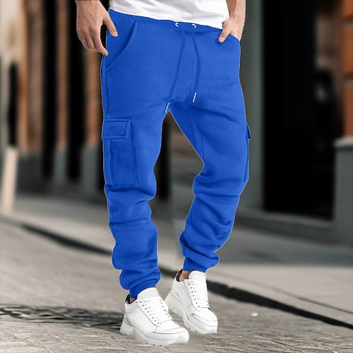 Herren Cargo-Hosen Hose Cargo-Jogginghose Elastischer Bund Mehrere Taschen Einfach tragbar Outdoor Täglich Campen und Wandern Mode Klassisch Schwarz Gelb Image