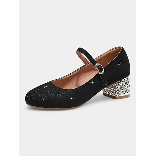 Elegante Mary-Jane-Pumps mit niedrigem Blockabsatz für Hochzeiten und besondere Anlässe, bequem den ganzen Tag, in verschiedenen Farben erhältlich Image