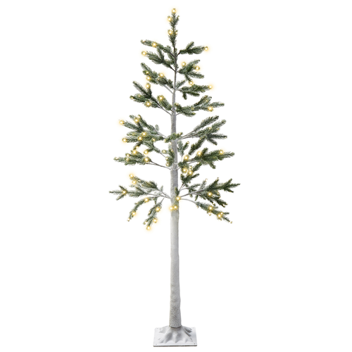 Outdoor Weihnachtsbaum Weiß mit LED Lichtern Gefrostete Zweige Schneebedeckt 180 cm für Garten Außenbereich Indoor Weihnachtsdekoration