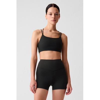 Gap Womens Black Power Medium Impact Racerback Strappy Sports Bra - Black