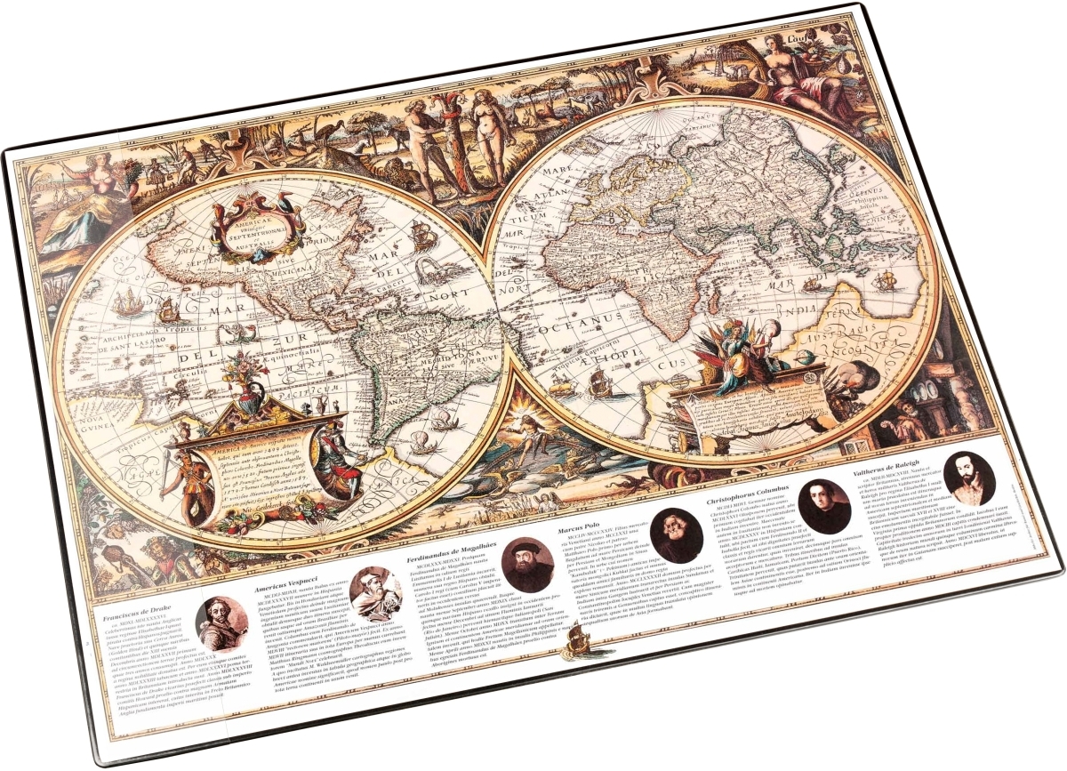 Läufer Schreibunterlage 40x53cm Landkarte Welt antik Image