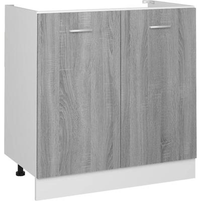 Spülenunterschrank Grau Sonoma 80x46x81,5 cm Holzwerkstoff Vidaxl