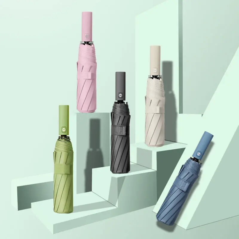 12 Knochen Morandi voll automatischer Regenschirm schwarzer Kleber Sonnenschutz Sonnenschirm plus Sonnenschirm Großhandel Image