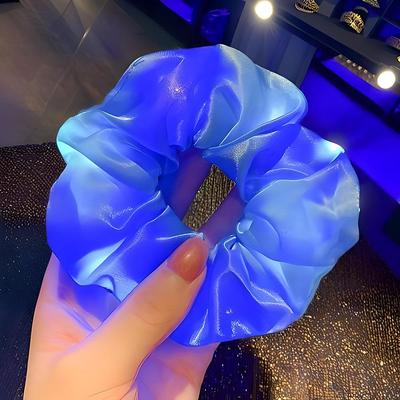 LED Luminous Scrunchies, Glow-in-the-Dark Hair Ties Solid Color Party Hair Accessories for Parties Events