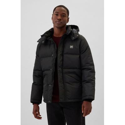Gap Mens Black Heavyweight Logo Hooded Puffer Coat - Black