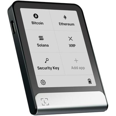 LEDGER Krypto Hardware-Wallet "Flex™", grau, B:5,64cm H:7,8cm T:0,83cm, Chipkartenleser