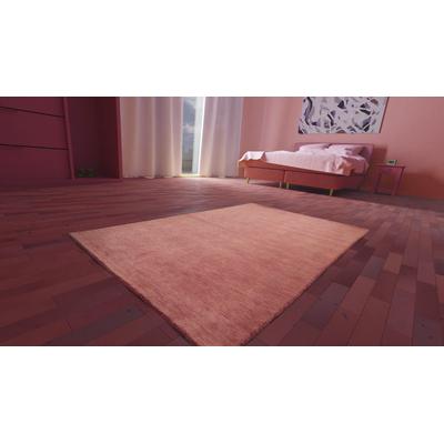 Wollteppich MORGENLAND "Uni - Gabbeh Teppich - Softy", rosa, B:60cm H:1,6mm L:90cm, Schurwolle, Teppiche, Gabbeh Optik, Uni Farben, reine Wolle, sehr weicher Flor, Wohnzimmer Image