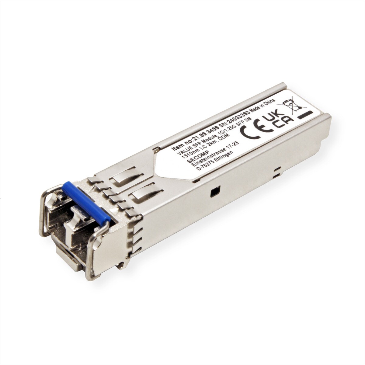 VALUE SFP Modul (MiniGBIC) LX/LC, 1/1,25G, Single Mode 1310nm, max. 2km Image