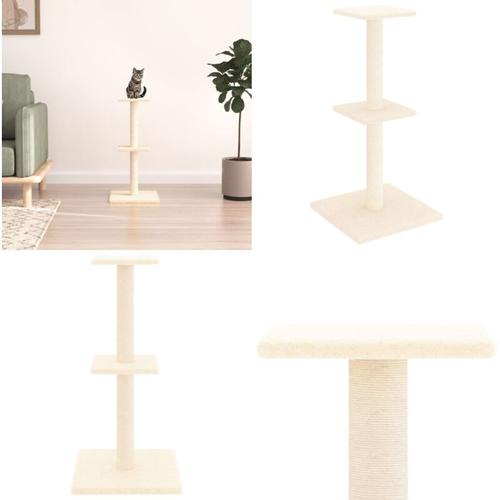 Kratzbaum mit Sisal-Kratzsäulen Creme 73 cm - Kratzbaum - Kratzbäume - Home & Living - Creme