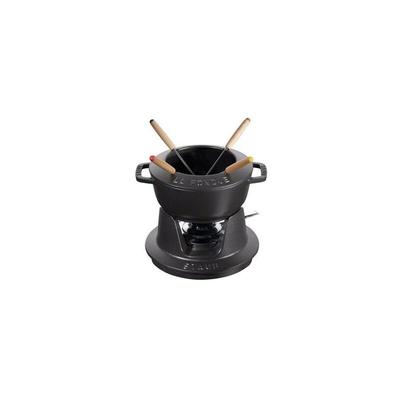 Gourmet-Fondue-Set 18 cm schwarz aus Gusseisen