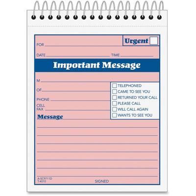 Adams Business Forms SC9711D While You Were Out Phone Message Book, 50 Sets, 4 x5 1/2