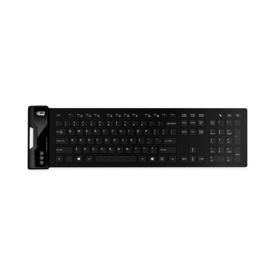 Adesso AKB232UB Slimtouch 232 Antimicrobial Waterproof Flex Keyboard, 120 Keys, Black