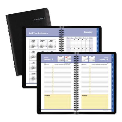 At-A-Glance 70-864-05 800 Range Weekly/Monthly Appointment Book, 11 x 8.25, Black Cover, 12-Month (Jan to Dec): 2024