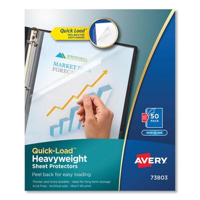 Avery 73803 Quick Top & Side Loading Sheet Protectors, Letter, Non-Glare, 50/Box - 1 Case of 50