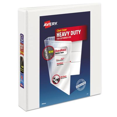 Avery 79195 Heavy-Duty View Binder with DuraHinge and One Touch EZD Rings, 3 Rings, 1.5