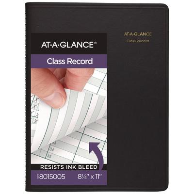 At-A-Glance 80-150-05 Undated Class Record Book, Nine to 10 Week Term: Two-Page Spread (35 Students), 10.88 x 8.25, Black Cover