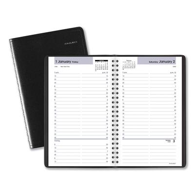 At-A-Glance G100-00 DayMinder Daily Appointment Book, 8.5 x 5.5, Black Cover, 12-Month (Jan to Dec): 2024 AAGG10000