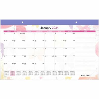 At-A-Glance SK91705 Calendar Desk Pad, Mthly, Jan-Dec, 1PPD, 17-3/4" x 11", Multi