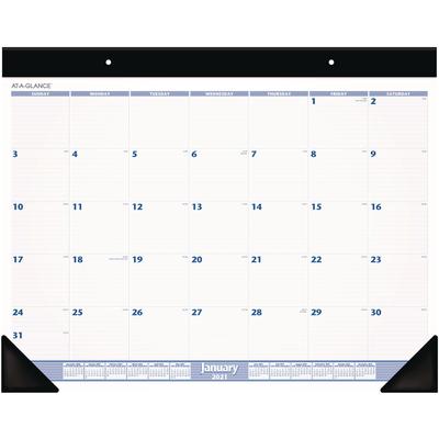 At-A-Glance SW230-00 Desk Pad, 24 x 19, White Sheets, Black Binding, Black Corners, 12-Month (Jan to Dec): 2024