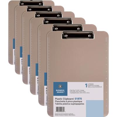 Business Source 01870BD Clipboards, Plastic, w/Flat Clip, 9