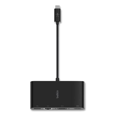 Belkin AVC005BKBL USB-C Multimedia Adapter, HDMI; Ethernet; USB-A; USB-C; VGA, 4.33", Black