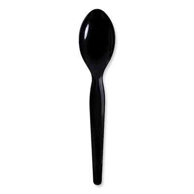 Boardwalk TSHWPSBIW Heavyweight Wrapped Polystyrene Cutlery, Teaspoon, Black, 1,000/Carton - Case of 1000