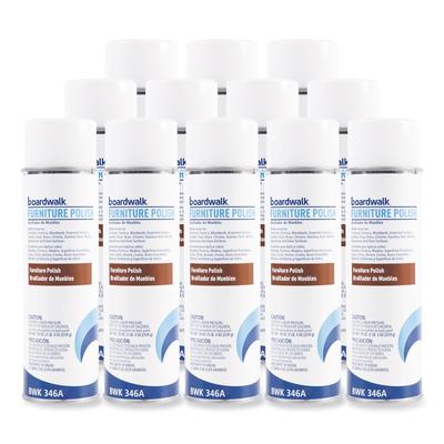 Boardwalk 346ACT Furniture Polish, Lemon, 19 oz Aerosol Spray, 12/Carton - Case of 12 BWK346ACT