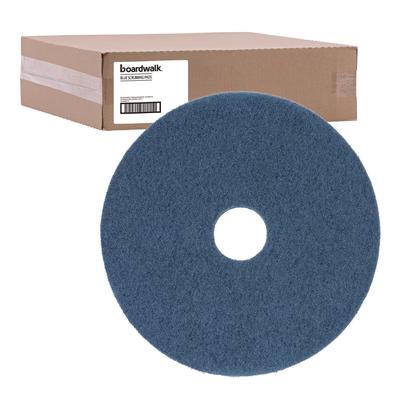 Boardwalk 4014BLU Scrubbing Floor Pads, 14" Diameter, Blue, 5/Carton - Case of 5