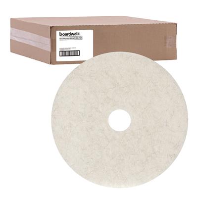 Boardwalk 4027NAT Natural Burnishing Floor Pads, 27" Diameter, White, 5/Carton - Case of 5