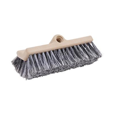 Boardwalk 8420 Dual-Surface Black Polypropylene Bristles, 10" Brush, Brown Plastic Handle BWK8420