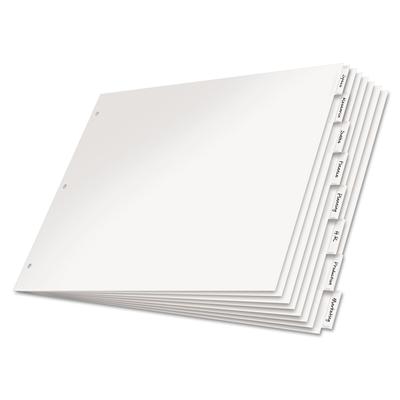 Cardinal Brands 84815 Paper Insertable Dividers, 8-Tab, 11 x 17, White, 1 Set