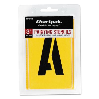 Chartpak/Pickett 01560 Painting Stencil Set, A-Z Set/0-9, Manila, 35/Set - Kit