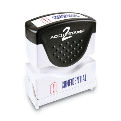 Consolidated Stamp 35536 Pre-Inked Shutter Stamp, Red/Blue, CONFIDENTIAL, 1 5/8 x 1/2