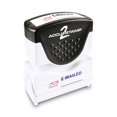Consolidated Stamp 35541 Pre-Inked Shutter Stamp, Red/Blue, EMAILED, 1 5/8 x 1/2