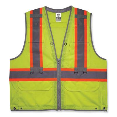 Ergodyne 24179 GloWear 8231TV Class 2 Hi-Vis Tool Tethering Safety Vest, Polyester, 4X-Large/5X-Large, Lime, Ships in 1-3 Business Days