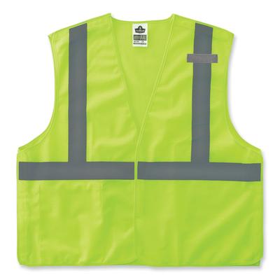 Ergodyne 24545 GloWear 8215BA-S Single Size Class 2 Economy Breakaway Mesh Vest, Polyester, X-Large, Lime, Ships in 1-3 Business Days EGO24545