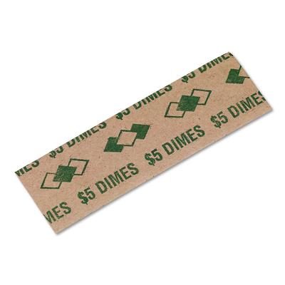 Iconex 94190053 Tubular Coin Wrappers, Dimes, $5, Pop-Open Wrappers, 1000/Pack - Pack of 1,000