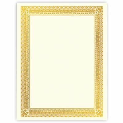 Geographics 47829 Gold Foil Certificate, Hvy-Wt, 10/PK, Gold - Pack of 15