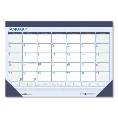 House Of Doolittle 1516 Recycled Contempo Desk Pad Calendar, 18.5 x 13, White/Blue Sheets, Blue Binding, Blue Corners, 12-Month (Jan to Dec): 2024
