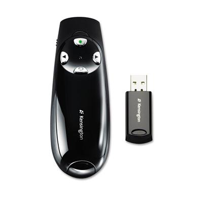 Kensington 72353 Wireless Presenter Pro with Green Laser, 150 ft. Range, Black