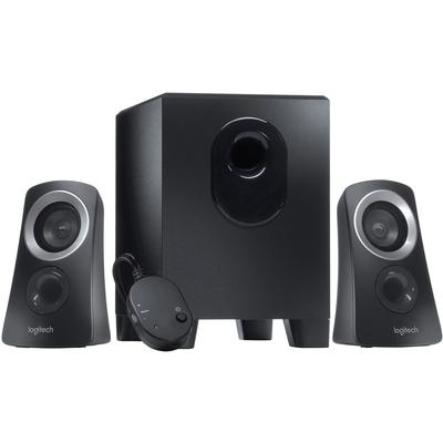 Logitech 980-000382 Z313 Speaker System, 25 Watts, 1 Subwoofer, 2 Satellite Speakers, BK