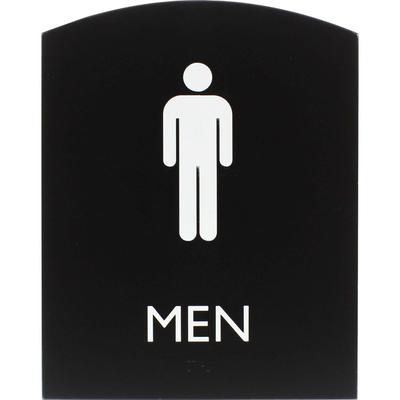 Lorell 02676 Restroom Sign, 1 Each, Men Print/Message, 6.8