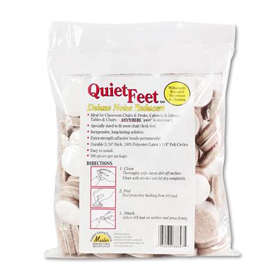 Master Caster 88847 Quiet Feet Deluxe Noise Reducers, 1.25" dia, Circular, Beige, 100/Pack - Pack of 100